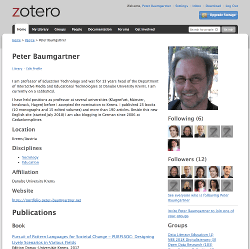 Zotero Homepage of Peter Baumgartner